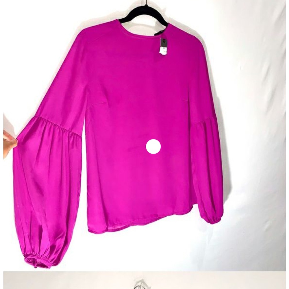 Mossimo puff sleeve fuschia blouse